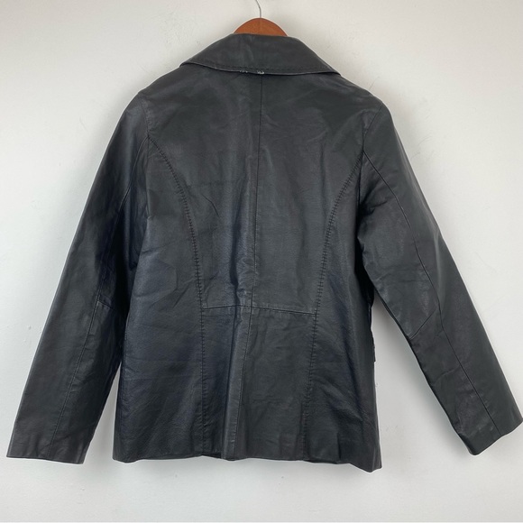 Vintage Phase Two size Medium Women’s Black Leather Full Zip Jacket - Picture 9 of 10